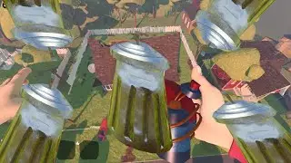 Roblox Hello Neighbor [3 Acts] - Game Bug | Flying Trash Cans