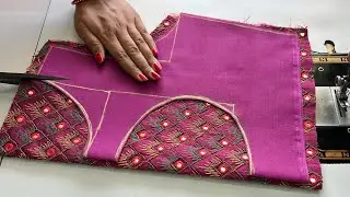 Potli Button Boat Neck Blouse Design | Blouse Design | Cutting And Stitching Back Neck Blouse Design