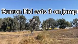 SURRON KID HITS SUPERMAN AND CRASHES!!! (JUMPS, WHEELIES , CRASHES)