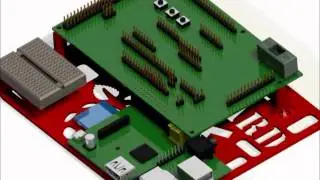 Design for a Raspberry Pi, Gertboard, Breadboard Stand to be made on a 3D Printer.