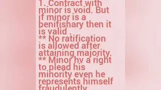 Position of a Minor under Contract Act 1872