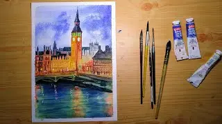 Painting Big Ben tower London