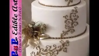 Scroll Work Wedding Cake with Royal Icing