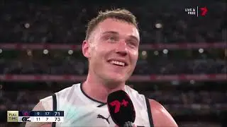 Patrick Cripps on ground interview with Abbey Holmes after the Blues beat Dees - Finals 2023 (2/3)