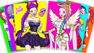 HUNTRIX RUMI COSPLAY ANGEL and VILLAIN - KPOP DEMON HUNTERS | STICKER BOOK DIY