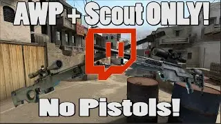 CSGO - AWP/Scout NO PISTOL CHALLENGE!!! (2 games)