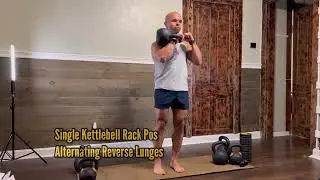 Single Kettlebell Rack Position Alternating Lunges