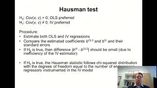 Econometrics 8d: Hausman test