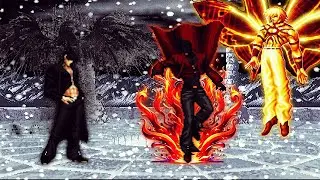 [KOF Mugen] Orochi Black Flame Remake Vs Phoenix Orochi Team + Red Flaem Iori Yagami Team