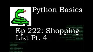 Python Basics Shopping List Pt 4