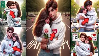 How To Create Instagram Viral 3D Ai Hug Day Image | Hug Day Couple Name Bing image creator Tutorial