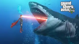 SUPERMAN VS MEGALODON in GTA 5 (MODS)