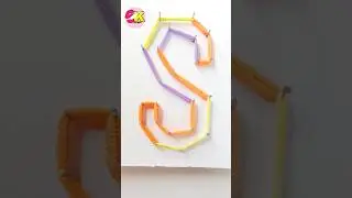 💥Alphabet Letters से Rubber Art|Easy Creative Craft #hindisong #shorts #alphabet #art #art and craft