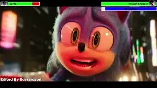 Sonic the Hedgehog 3 (2024) Tokyo First Battle Scene with healthbars
