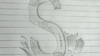 S name letter design/ How to draw S letter 3d with step by step 💕/ Beginners drawing 🙂😁