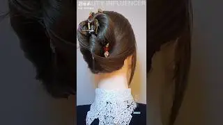 FRENCH TWISTED BUN. #ClawClipBun #VintageBun #Shorts #PartyBun #HairTutorial #Trending.