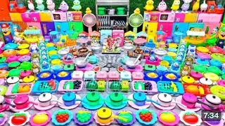 5:28) satisfying with unboxing cute baby girl kitchen set toys video// Mimi toys MASS 🌈 video 