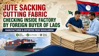 Jute Sacking Cutting Fabric checking inside factory by foreign buyer of Laos #SackingCuttingFabric
