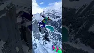 Snowy Cliff Airbag is CRAZY! ❄️😱 Guy Jumps, Girl Flies!