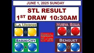 STL 1ST Draw 1030AM Result STL Abra STL Ifugao STL Apayao JUUNE 1,  2025 SUNDAY