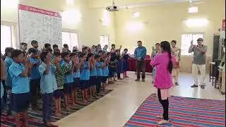 National song Bande mataram is performed by students and teachers deaf school 