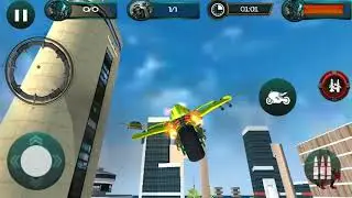 Futuristic Robot Flying Bike War Simulator