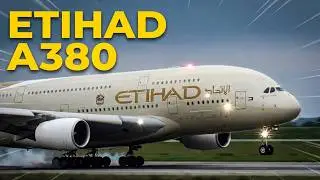 ETIHAD AIRWAYS Airbus A380 landing @ Hamburg Finkenwerder Airport