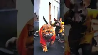 Orange Cat & Mouse Funny Fight 🐱🐭 | Relaxing ASMR AI Video