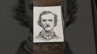 Edgar Allan Poe Art #wordart #edgarallenpoe #poet #micrography #calligram
