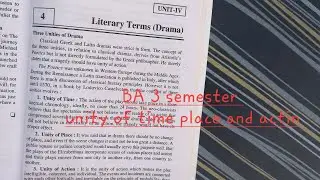 Unity of time, place and action Literary terms [drama] BA 3 semester #english