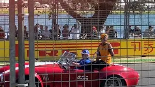 Lando giving Sainz the bird