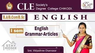 B.A, B.Com & B.Sc-I Sem.   English Grammar-Articles