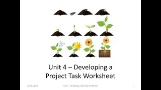 Unit 4  - Developing a Project Task Worksheet