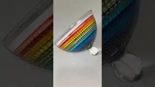Make RAINBOW jelly in Wobbly Glass Bowl 🍮🍭 #jelly #rainbow #satisfying #dessert #asmr