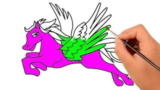 Horse Drawing & Coloring For Kids | How to Draw a Horse Easy Step by Step Arifa Art School
