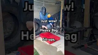 Just wow! Big John dominates on the heavy bag sit-ups!!!