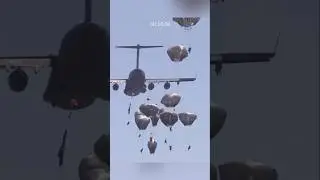 82nd & 101st Airborne Paratroopers Jump from C-17 Over Fort Bragg