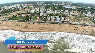 Puri Lighthouse II Drone view _ Puri II Aerial view of Puri - 4k II Puri sea beach Drone Shot ODISHA