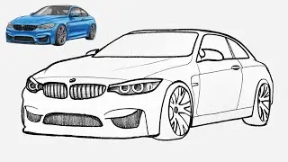 How To Draw BMW M4 Car 🔥 Very Easy And Perfect BMW Car Drawing Tutorial Step by Step