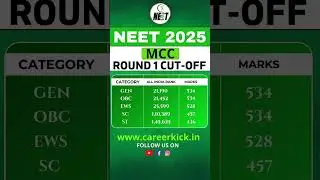 MCC Round 1 Cut-off | Neet 2025 #neet2025 #mcc