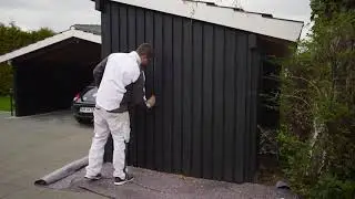 Покраска деревянного фасада краской Flugger