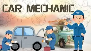 Car Mechanic ,wash & repair the car🧑&zwj;🔧learning for kids| garage | tools for kids.@MoonbugCaptions