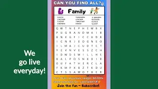 🎉 Family Word Search Fun | Relaxing Brain Game for Happiness 🌸🧩