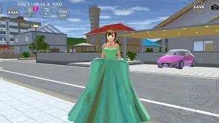 🌸👑💙 Flower Style Green Princess Gown in Sakura School Simulator