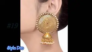 Latest Gold Jhumka Designs Big Size Drop Gold Earrings with WEIGHT Practical Example