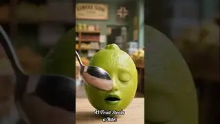 AI Fruit Steals a Bite, ASMRimo #CuteAI #TinyFruitWorld #ASMR #FunnyShorts #AIcuties #FruitWithFace