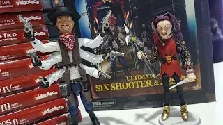 Mestre dos bonecos Action Figure Six Shooter e Jester Puppet Master Original NECA PT-BR 