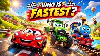 Vehicles Fun | Zoom Zoom! Which Vehicle is the FASTEST? | Nursery Rhymes & Kids Songs