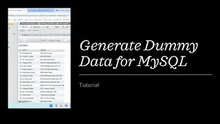 How to Generate Dummy Data for MySQL