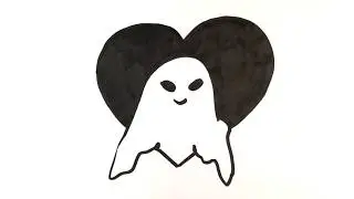 How to Draw a Ghost Heart - Halloween Drawings
